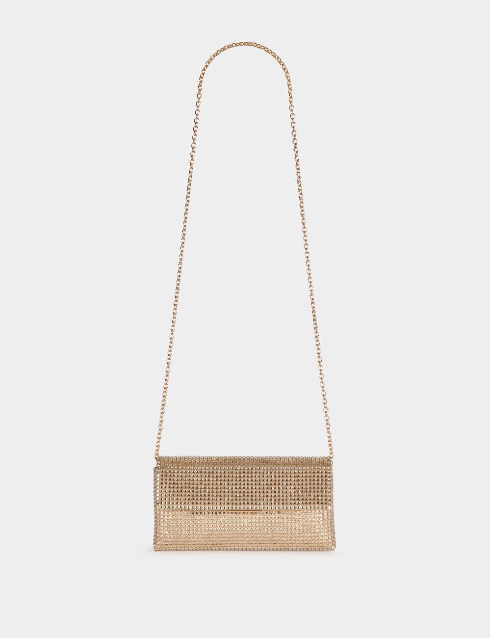 Bolso de mano con strass amarillo oro mujer