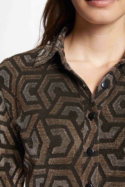 Camiseta estampado geométrico multico mujer