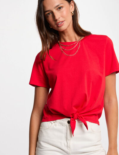 Camiseta manga corta rojo mujer