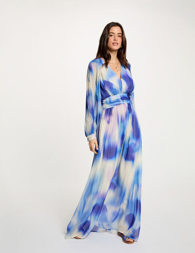 Vestido fluido estampado multicolor mujer