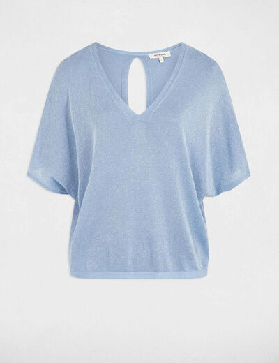 Jersey manga 3/4 bleu gris mujer