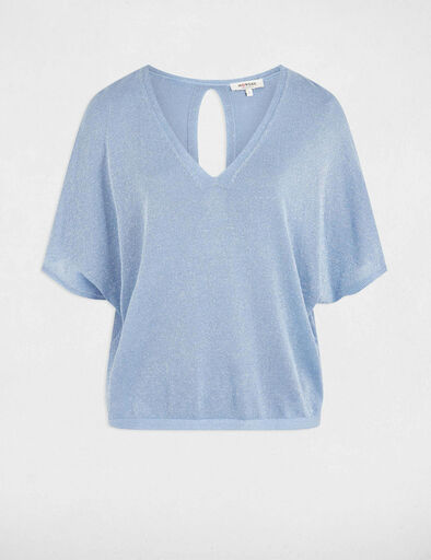 jersey manga 34 bleu gris mujer Jersey manga 3/4 bleu gris mujer