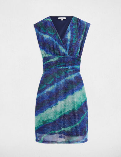 Vestido corto estampado multicolor mujer