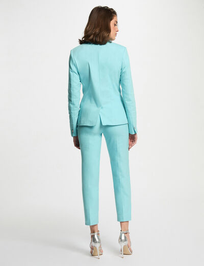 Americana doble botonadura azul cielo mujer