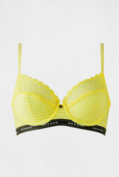 Sujetador con aros amarillo mujer