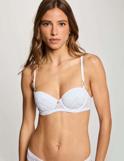 Sujetador de encaje blanco mujer