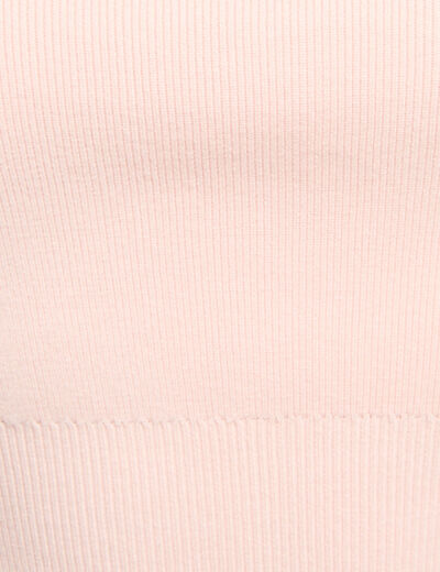 Top ajustado con escote cuadrado rosa pastel mujer