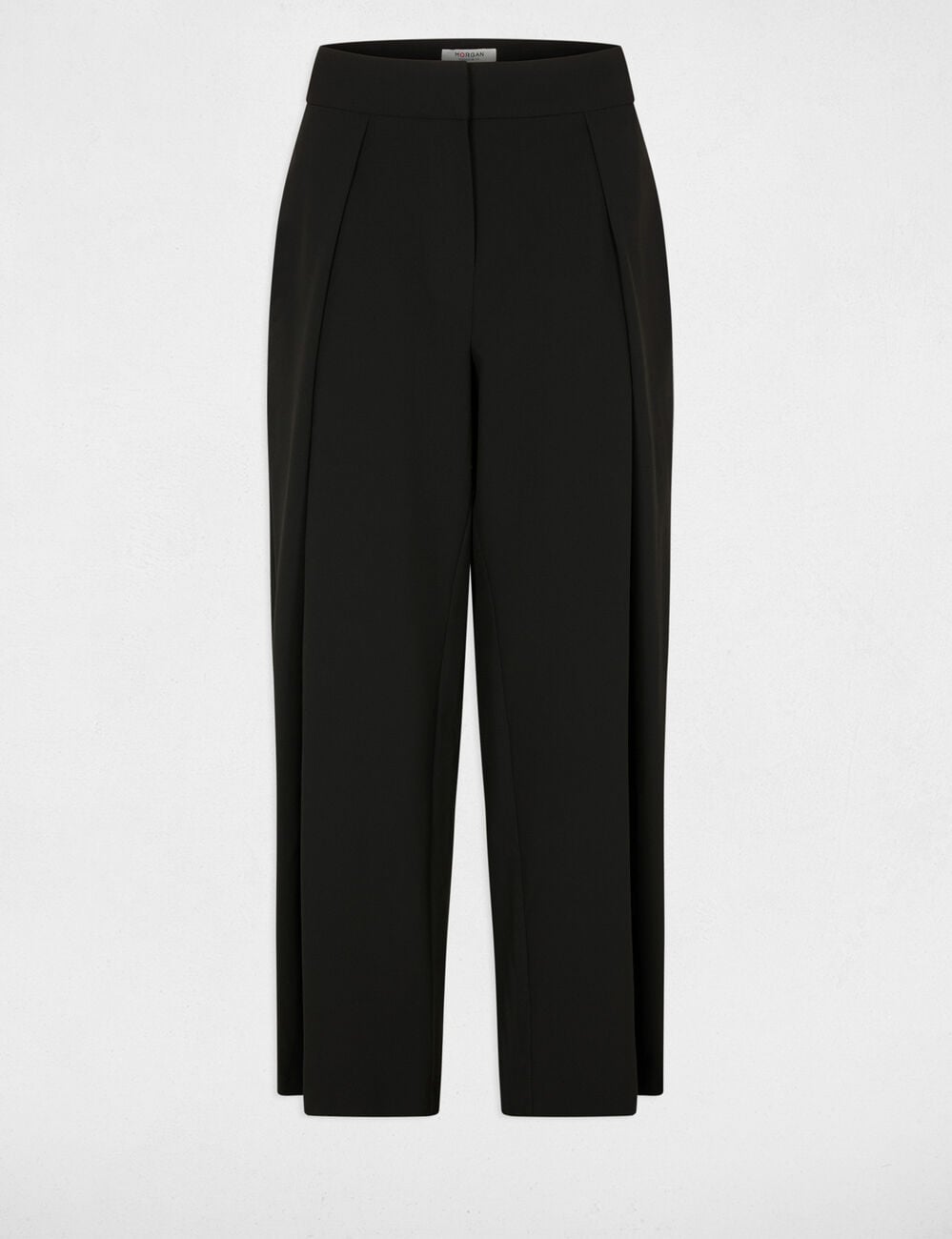 Pantal&oacute;n de talle alto ancho negro mujer