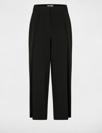 Pantal&oacute;n de talle alto ancho negro mujer