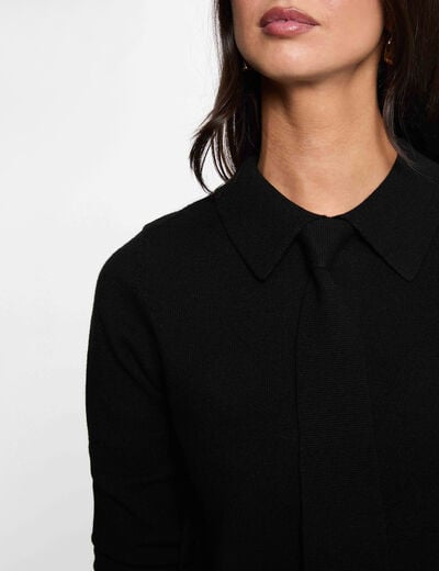 Jersey con cuello vuelto negro mujer