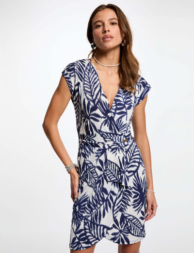 Vestido corto estampado multicolor mujer