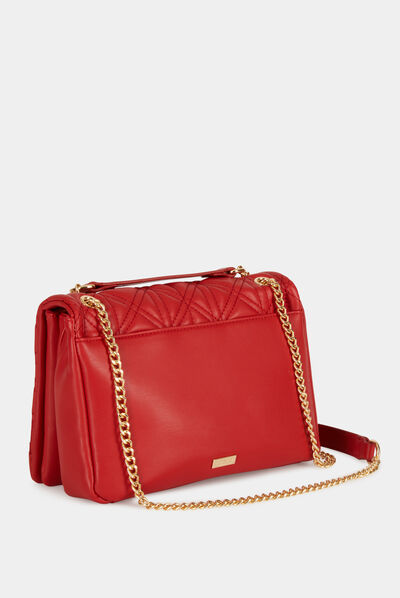 Bolso cartera de mano efecto acolchado rojo mujer