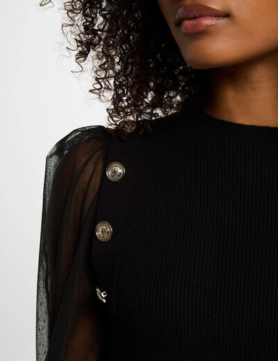 Jersey con cuello alto negro mujer