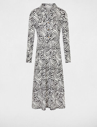 Vestido midi recto estampado multico mujer
