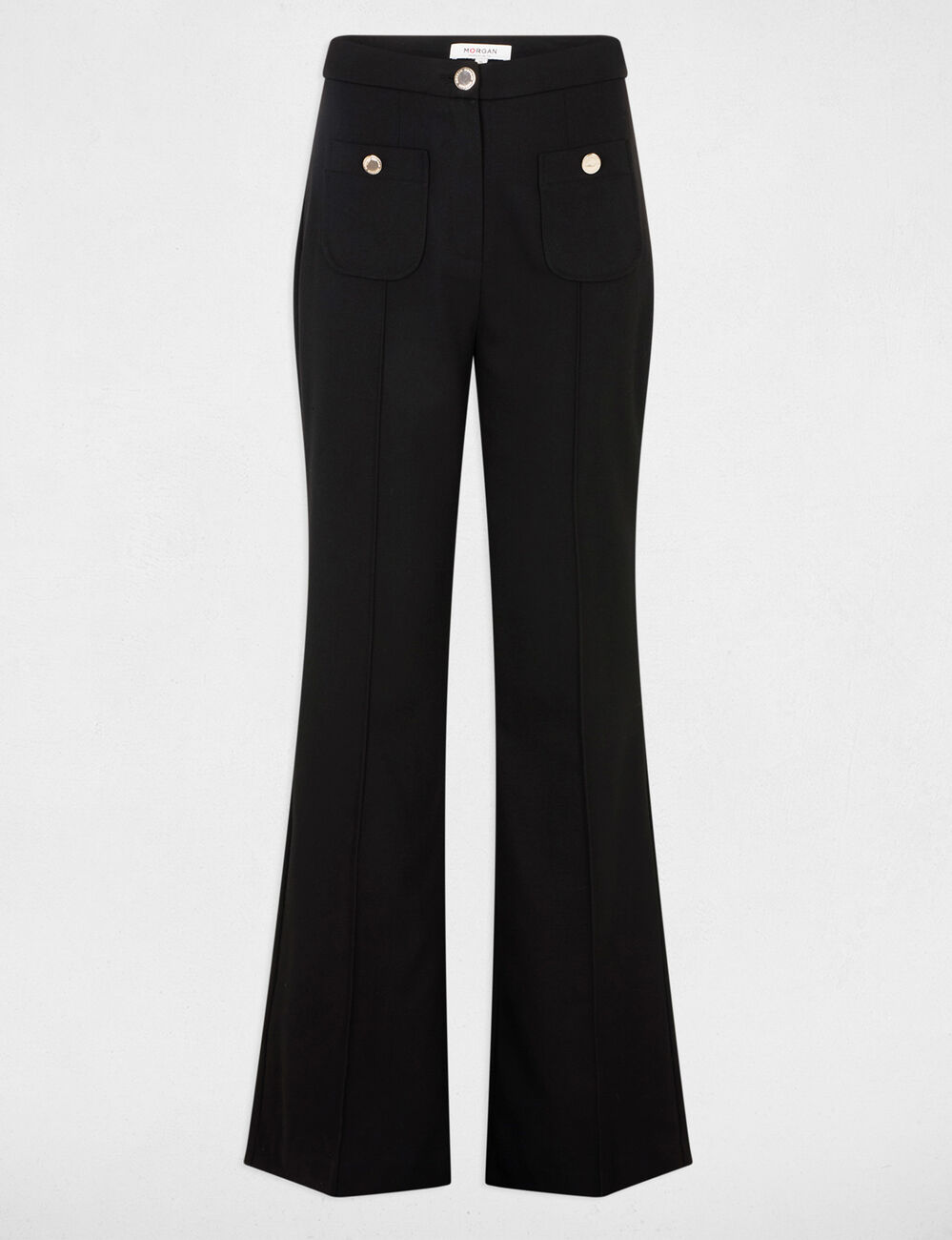 Pantalón boot-cut negro mujer