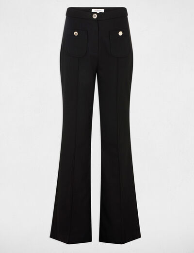 Pantalón boot-cut negro mujer