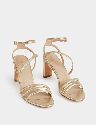sandalias de tacon amarillo oro mujer Sandalias de tacón amarillo oro mujer