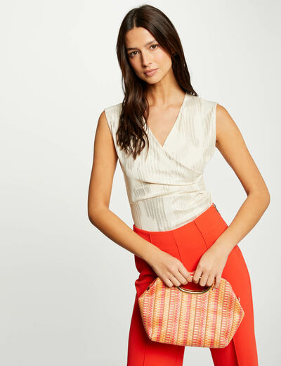 Top sin mangas acanalado multicolor mujer