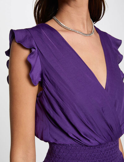 Mono largo holgado violeta mujer