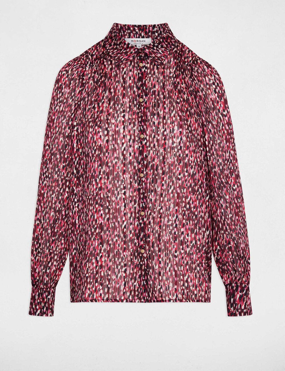 Camisa de gasa estampada multicolor mujer