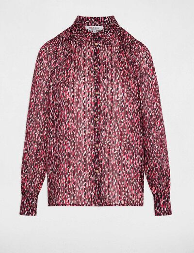 Camisa de gasa estampada multicolor mujer