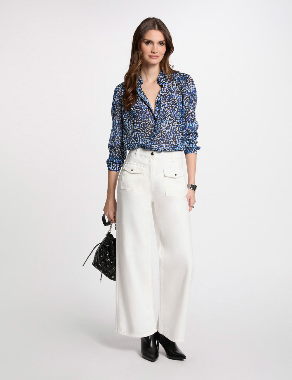 Camisa manga larga multicolor mujer
