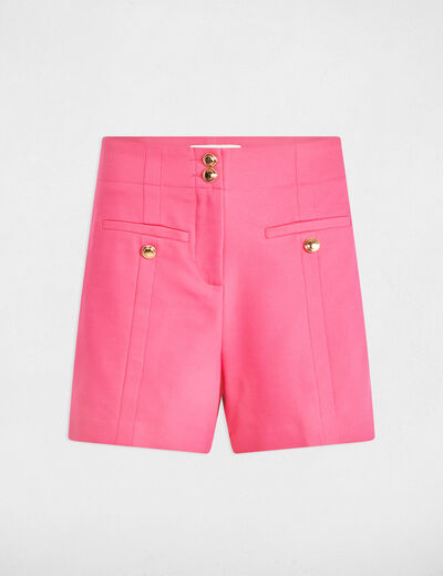 Short recto con pinzas rosa mujer