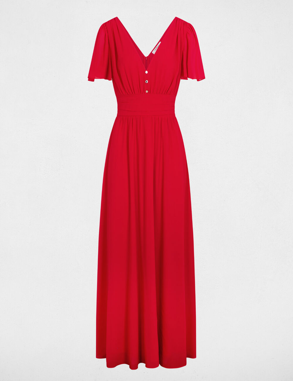Vestido largo fluido rojo mujer