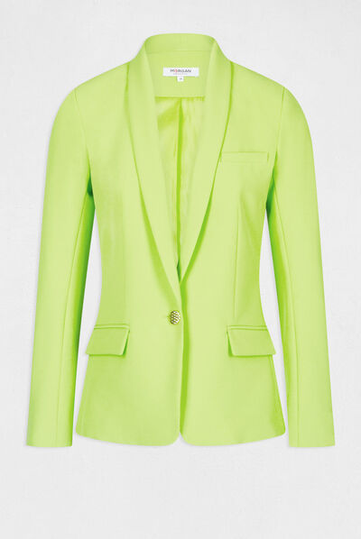 Chaqueta entallada abotonada verde pistacho mujer