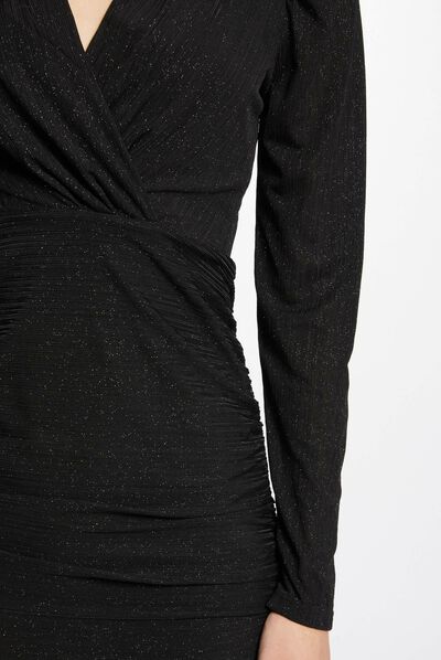 Vestido corto ajustado negro mujer