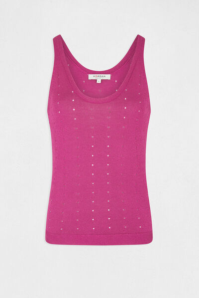 Top punto con tirantes frambuesa mujer