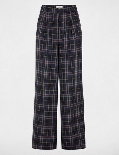 Pantal&oacute;n ancho de tiro alto multicolor mujer