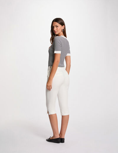 Pantalón pirata slim blanco mujer