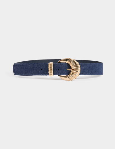 Cinturón vaquero denim crudo mujer