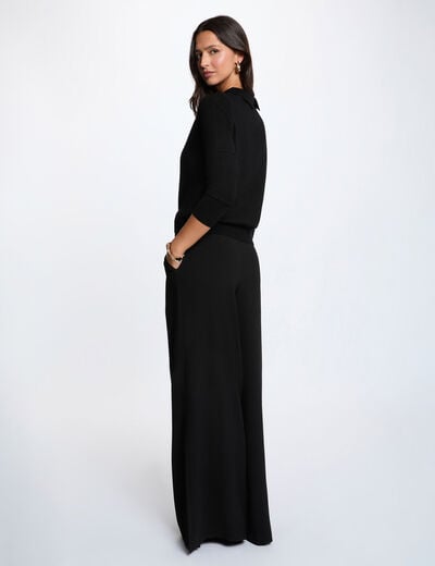 Jersey con cuello vuelto negro mujer