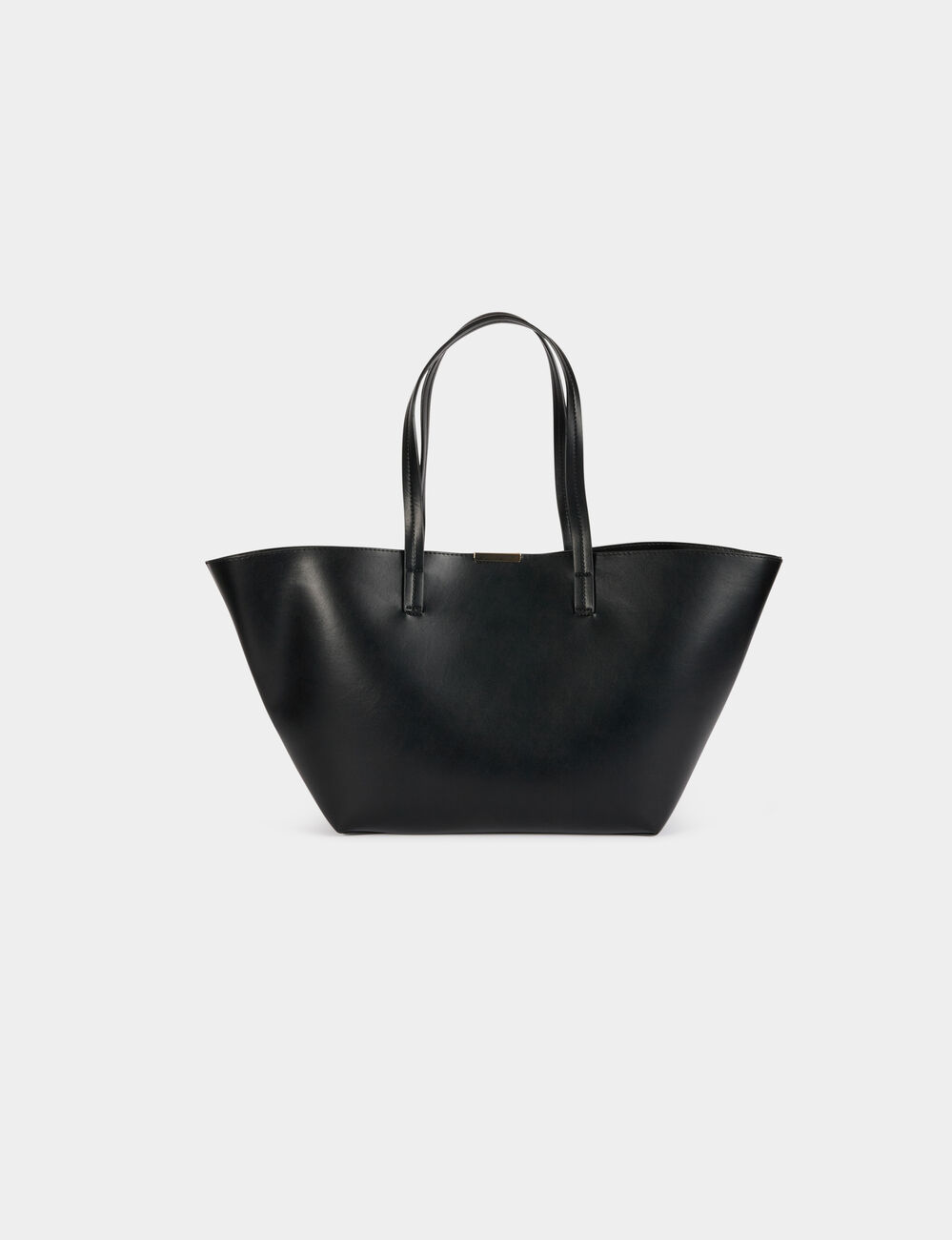 Bolso shopper de trapecio negro mujer