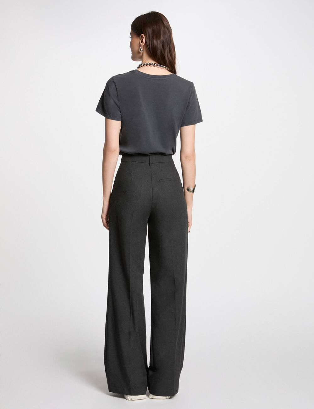 Camiseta con mensaje gris oscuro mujer