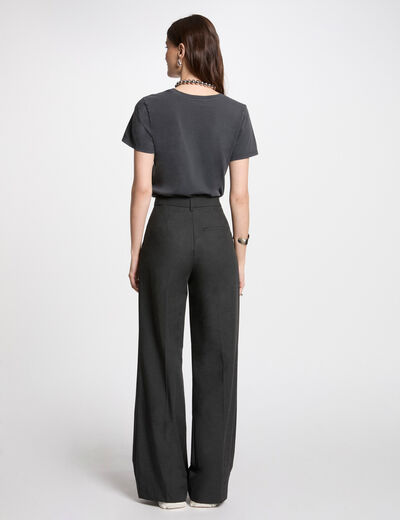 Camiseta con mensaje gris oscuro mujer