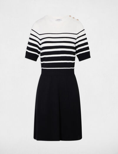 Vestido de punto corto ajustado negro mujer