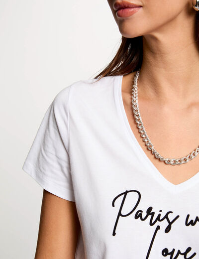 Camiseta con mensaje blanco mujer