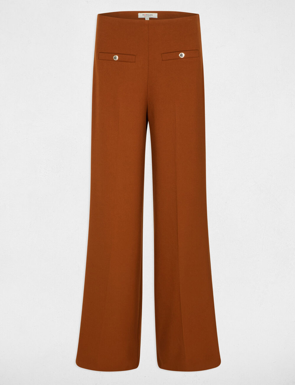 Pantal&oacute;n ancho de tiro alto marr&oacute;n co&ntilde;ac mujer