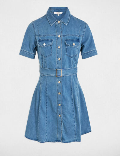 Vestido corto vaquero denim stone mujer
