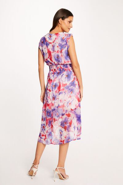 Vestido recto sin mangas estampado multico mujer