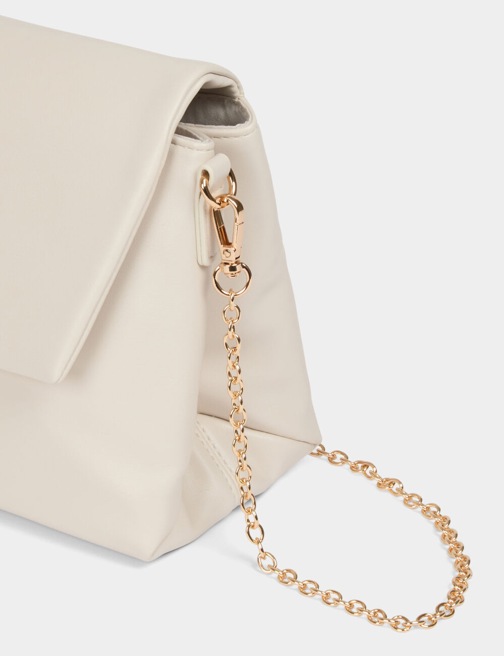 Bolso cartera de mano marfil mujer