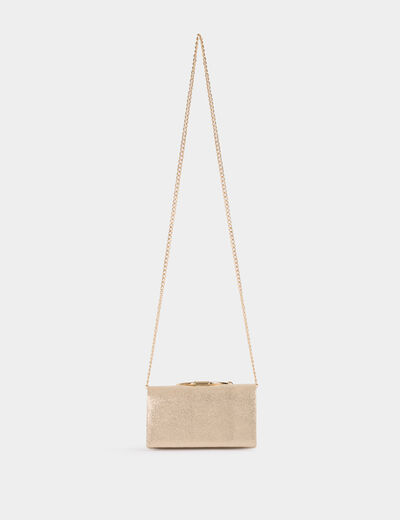 Bolso cartera de mano amarillo oro mujer