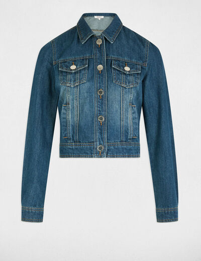 Chaqueta vaquero corta denim stone mujer
