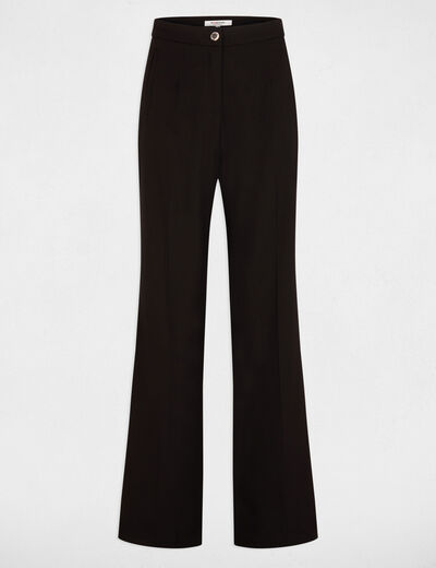 Pantalón flare con pinzas negro mujer