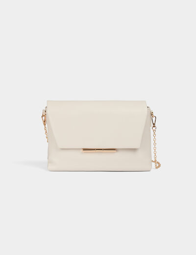 Bolso cartera de mano marfil mujer