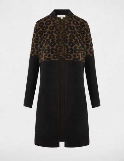 Chaleco jacquard leopardo multicolor mujer
