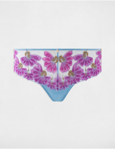 Shorty de encaje azul mujer